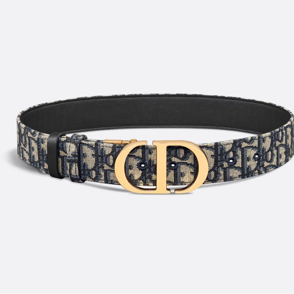 Dior blue oblique Montaigne belt, size 75cm